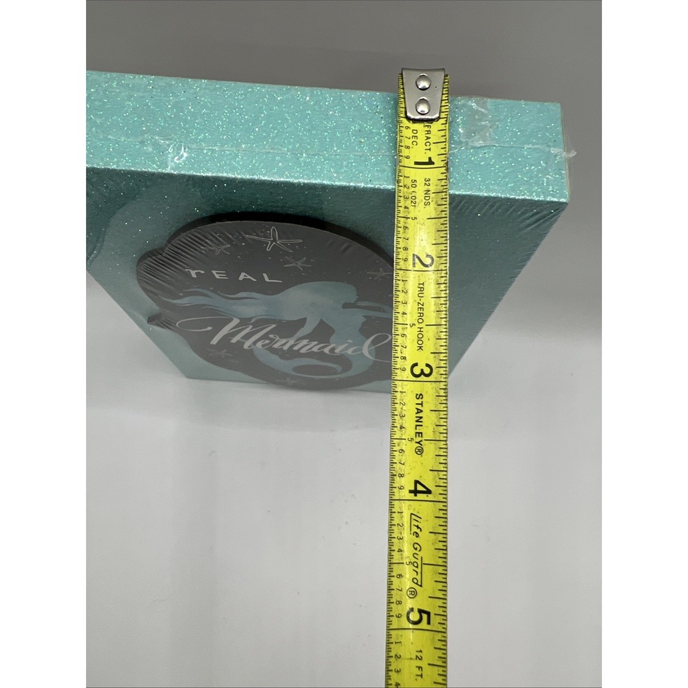 Mythical Teal Green‎ Mermaid Wall Hanging Plaque Picture Glitter Beach Decor - Picture 8 of 8